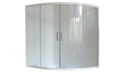 ROYAL BATH Alpine 160x100 Ограждение душевое для ванны стеклянное, стекло 6 мм прозрачное, профиль алюминий белый, дверь раздвижная - фото 13302