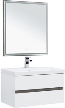 AQUANET Беркли 80 Комплект мебели для ванной комнаты (зеркало дуб рошелье) - фото 145239
