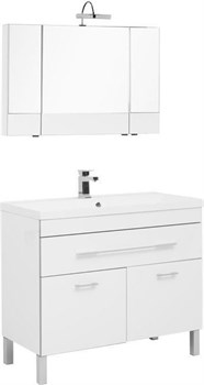 AQUANET Верона NEW 100 Комплект мебели для ванной комнаты (напольный 1 ящик 2 дверцы) - фото 145648