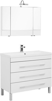 AQUANET Верона NEW 100 Комплект мебели для ванной комнаты (напольный 3 ящика) - фото 145660