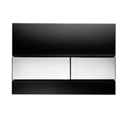 TECEsquare, панель смыва с двумя клавишами стеклянная, цвет: стекло черное, клавиши хром глянцевый - фото 150428