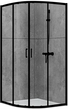 Душевой уголок ABBER Schwarzer Diamant, двери раздвижные, стекло6 мм - фото 160631