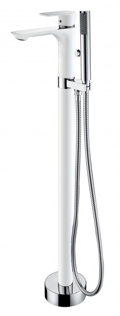 Смеситель ABBER Weiss Insel AF8015W напольный, белый-хром AF8015W