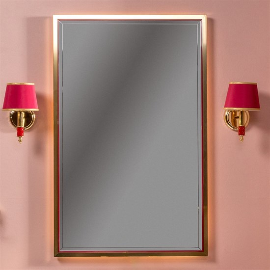 ARMADIART Зеркало MONACO  с подсветкой 70*110CM глянец бордо + золото - фото 173590