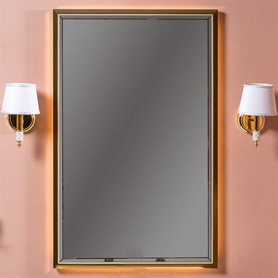 ARMADIART Зеркало MONACO  с подсветкой 70*110CM глянец капучино + золото - фото 173591
