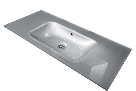 ARMADIART Столешница стекло 100см моноблок СЕРЕБРО ARMADIART-852-100-S - фото 173883