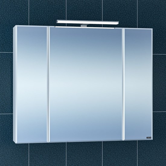 SANTA Зеркальный шкаф СаНта Стандарт 90 113018, цвет белый, с подсветкой - фото 178457