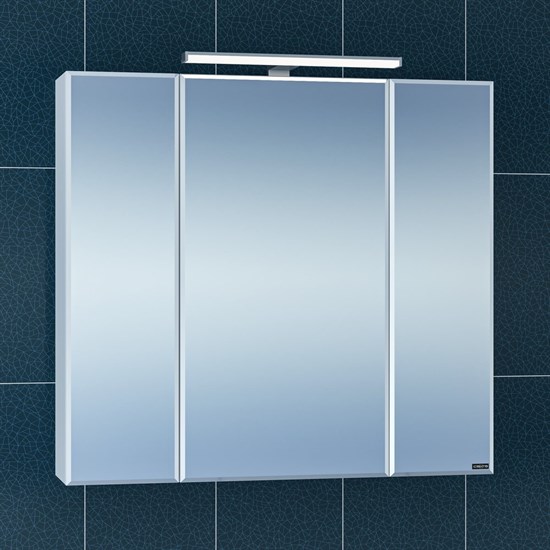SANTA Зеркальный шкаф СаНта Стандарт 80 113011, цвет белый, с подсветкой - фото 178463