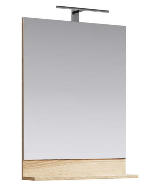 AQWELLA Фостер Зеркало 60см с полочкой, светодиодным светильником и выключателем. - фото 180416