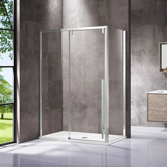 VINCEA Душевой уголок Lugano VSR-1L1013CL-1, 1300*1000, хром, стекло прозрачное VINCEA VSR-1L1013CL-1