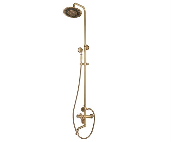 Bronze de Luxe Royal Комплект для ванной и душа двухручковый средний излив, лейка "Круг" (10121PF/1) - фото 191968