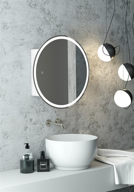 CONTINENT Зеркало-шкаф TORNEO D600 цвет белый со светодиодной подсветкой - фото 192183
