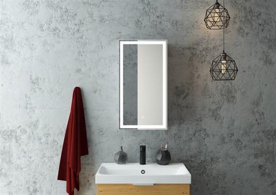 CONTINENT Зеркало-шкаф ALLURE 350х650 белый левый со светодиодной подсветкой - фото 192270