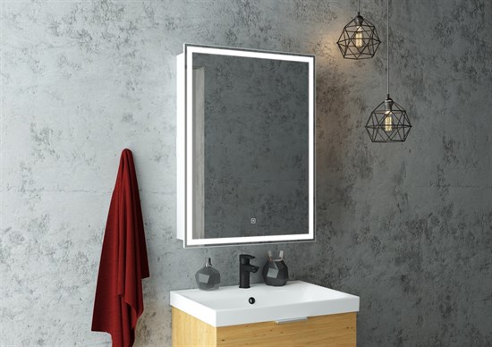CONTINENT Зеркало-шкаф ALLURE 600х800 белый правый со светодиодной подсветкой - фото 192286
