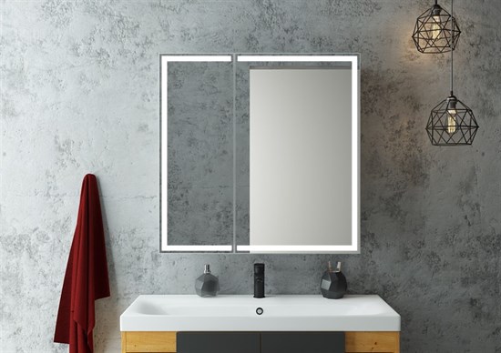 CONTINENT Зеркало-шкаф ALLURE 800х800 белый  со светодиодной подсветкой - фото 192303