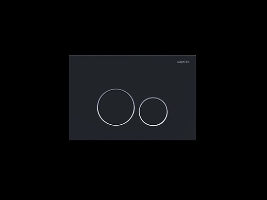 AQUATEK KDI-0000020 (005D) Панель смыва Черная матовая ободок хром (клавиши круглые) - фото 195360