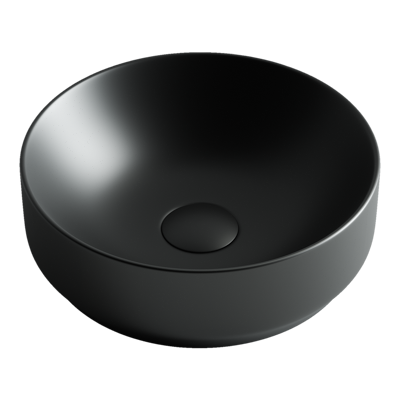 CERAMICA NOVA Умывальник чаша накладная круглая (цвет Чёрный Матовый) Element 355*355*125мм - фото 196288