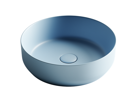 CERAMICA NOVA Умывальник чаша накладная круглая (цвет Голубой Матовый) Element 390*390*120мм - фото 196504