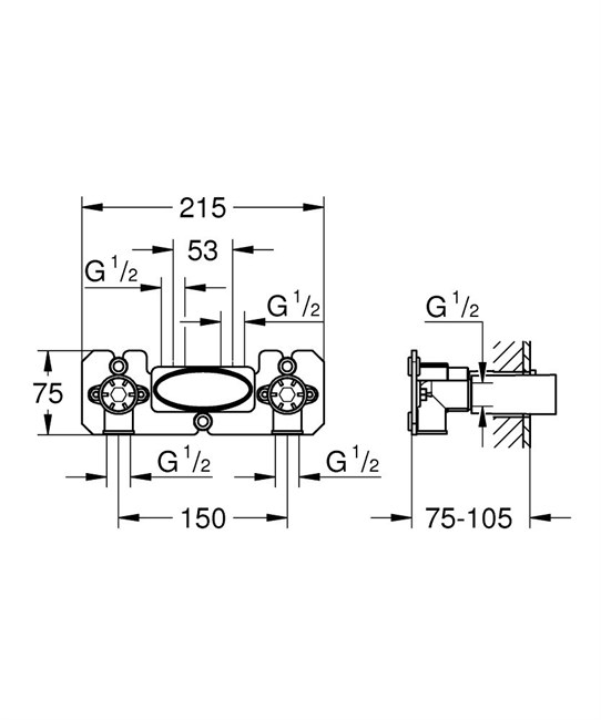 GROHE Скрытая часть Grohtherm SmartControl 26449000 GROHE-26449000 - фото 200109