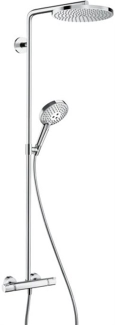 HANSGROHE Душевая система Hansgrohe Raindance Select S Showerpipe 240 1jet PowderRain с термостатом 27633000, хром 27633000 - фото 204165