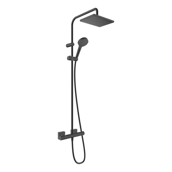 HANSGROHE Душевая система Showerpipe 230 1jet с термостатом Hansgrohe Vernis Shape 26286670 черный 26286670 - фото 204229