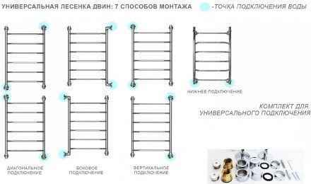 DVEEN Полотенцесушитель F Primo 80/50 водяной 1"-3/4"-1/2" К3 F Primo 80/50 Водяной К3 - фото 227726