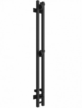 DVEEN Полотенцесушитель вертикальный X plaza neo 160/10 электрический К диммер квадрат, чёрный матовый - фото 228303