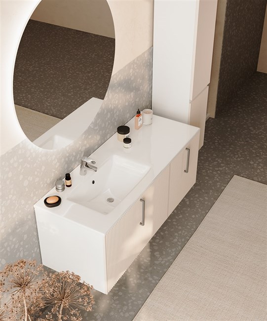 SANVIT Рольф L Тумба подвесная для ванной комнаты, 2 выдвижных ящика на одном уровне и 1 внутренний ящик  (раковина r9120L) - фото 231282