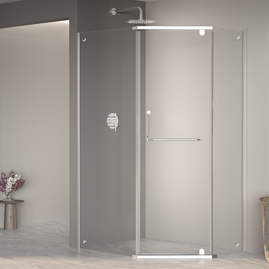 RGW Passage Душевой уголок PA-091, Асимметричный, трапеция, размер 80x100 см, двери распашные 35089180-11 - фото 231988