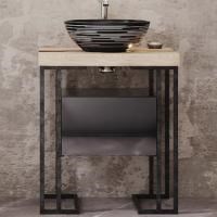 VELVEX Loft Металлические ножки к тумбе  Gelou 40 Black kmGEL.2-54, ширина 40 см, цвет черный kmGEL.2-54