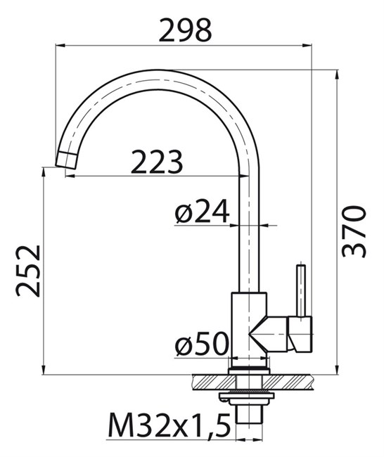 BELBAGNO Смеситель для кухни, нержавеющая сталь, исполнение сатин BB-LAM03-IN BB-LAM03-IN - фото 234802