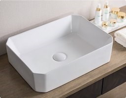 BELBAGNO Раковина керамическая накладная BB1386, прямоугольная, 505х365х135, цвет белый BB1386 - фото 235362