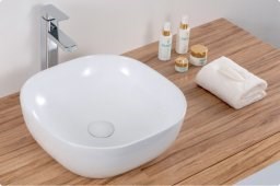 BELBAGNO Раковина накладная керамическая BB1301, квадратная, 425х425х145, цвет белый BB1301 - фото 235390