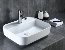 BELBAGNO Раковина накладная керамическая BB1321, прямоугольная, 505х400х140, цвет белый BB1321 - фото 235404