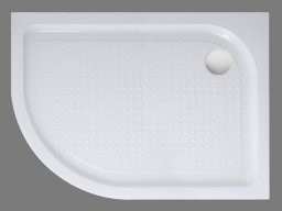 BELBAGNO Душевой поддон полукруглый-асимметричный, размер 100х80 см, высота 15 см, белый, левая версия - фото 235564