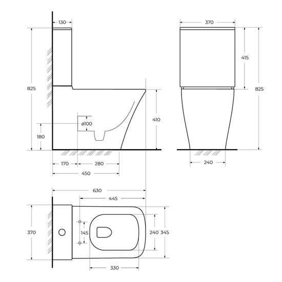 BELBAGNO Marmi Чаша унитаза безободкового, P-trap, цвет белый BB052CPR - фото 235632