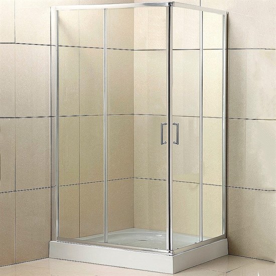 BELBAGNO Uno-195 Душевой уголок прямоугольный, размер 100х80 см, двери раздвижные, стекло 5 мм UNO-195-AH-1-100/80-C-Cr - фото 238823