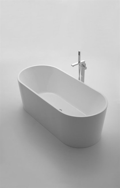BELBAGNO Ванна акриловая без перелива BB71-1600-W0, отдельностоящая, размер 160х75 см, белая - фото 238959