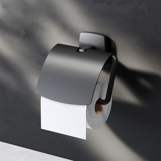 AM.PM A90341422 Gem, Держатель для туалетной бумаги с крышкой, черный - фото 242795