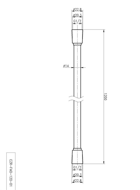 CEZARES Czr Гибкий шланг PVC, длина 1,2 м, цвет хром CZR-FMD-120-01 - фото 244666