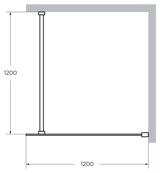 CEZARES Liberta Душевая перегородка, профиль - хром / стекло - серое, ширина 120 см, стекло 8 мм LIBERTA-L-1-120-120-GR-Cr - фото 248872