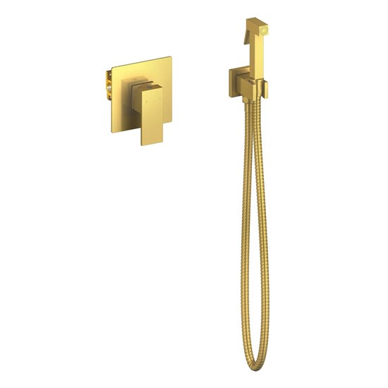 TIMO Selene Смеситель встроенный с гигиеническим душем (2089/17SM), цвет золото матовое - фото 250815