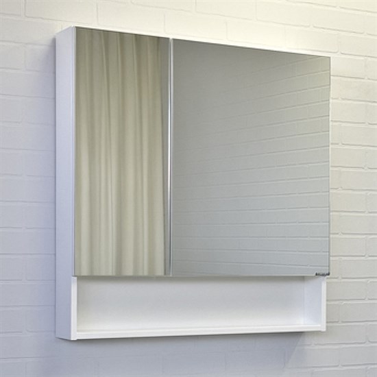 COMFORTY Зеркало-шкаф Никосия-80 белый глянец - фото 254407