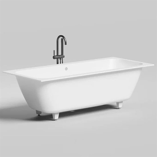 SALINI Orlanda Встраиваемая ванна с прямоугольной чашей, регулируемые ножки, донный клапан "Up&Down" белый, сифон, интегрированный слив-перелив размер 180х80 см, белый - фото 256739
