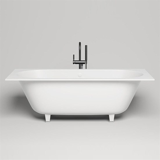 SALINI Ornella Встраиваемая ванна с прямоугольной чашей, регулируемые ножки, донный клапан "Up&Down" белый, сифон, интегрированный слив-перелив размер 170х75 см, белый матовый - фото 257286