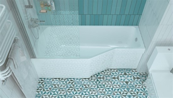 1MARKA Convey Ванна асимметричная пристенная размер 170х75 см, цвет белый - фото 259074