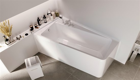 1MARKA Direct Ванна асимметричная размер 170х100 см, цвет белый - фото 259096