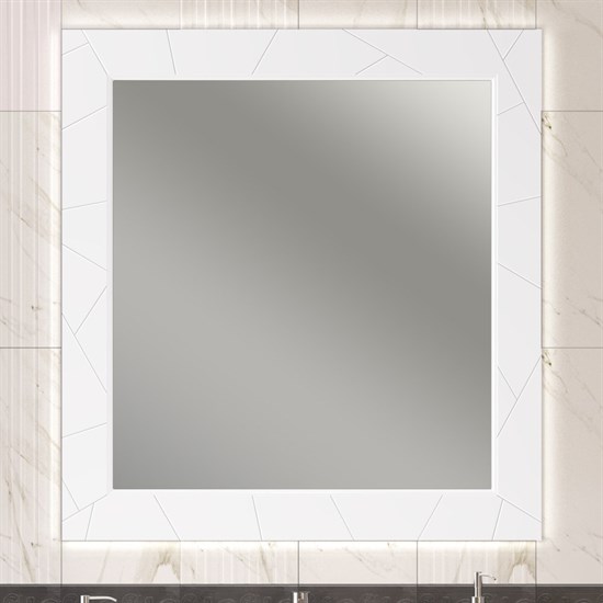 OPADIRIS Луиджи Зеркало с подсветкой 100 см, цвет белый матовый - фото 263949