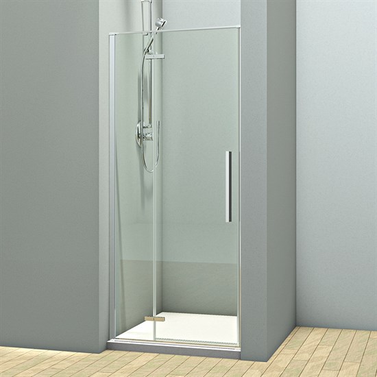 VECONI Vianno Душевая дверь распашная профиль - хром / стекло - прозрачное, ширина 80 см - фото 271296