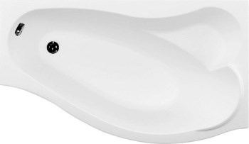 AQUANET Palma Ванна акриловая асимметричная встраиваемая / пристенная размер 170x100 см с каркасом R, белый - фото 273045